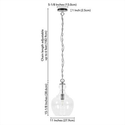 Image showing  1-Light Verona Pendant Light with Seeded Glass Shade, 11 in., Brushed Nickel