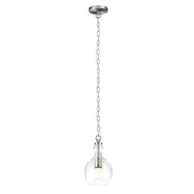 Image showing  1-Light Verona Pendant Light with Clear Glass Shade, 7 in., Brushed Nickel