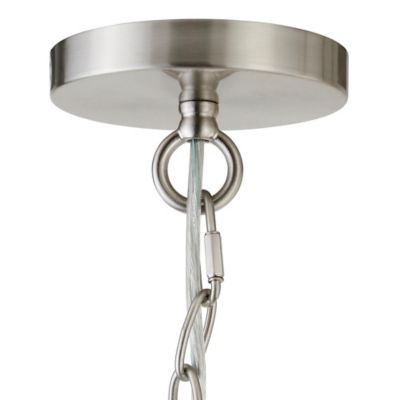 Image showing 8 th Hudson&Canal 1-Light Verona Pendant Light with Clear Glass Shade, 7 in., Brushed Nickel