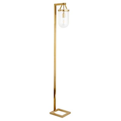 Image showing  68 in. Shiloh Floor Lamp with Seeded Glass Shade, Brass