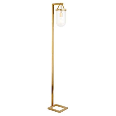 Image showing  68 in. Shiloh Floor Lamp with Seeded Glass Shade, Brass