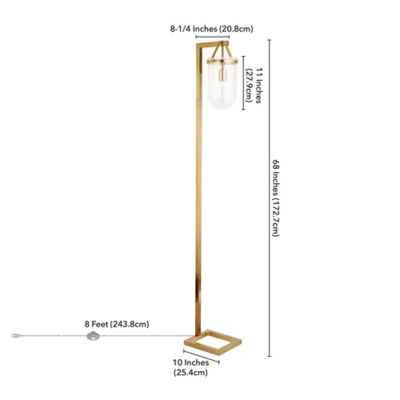 Image showing  68 in. Shiloh Floor Lamp with Seeded Glass Shade, Brass