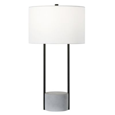 Image showing  27.75 in. Uma Blackened Bronze and Concrete Table Lamp