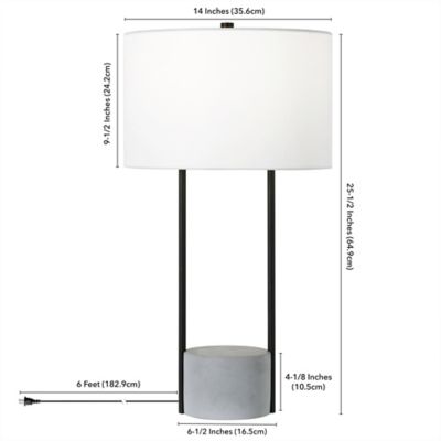 Image showing  27.75 in. Uma Blackened Bronze and Concrete Table Lamp