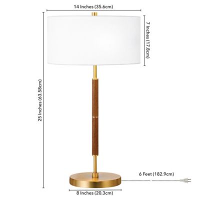 Image showing  Simone 2-Bulb Brass/Rustic Oak Table Lamp, TL1163
