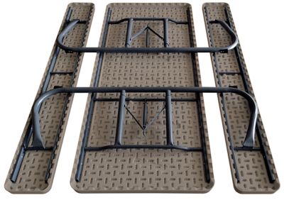 Image showing  6 ft. Wood Grain Folding Picnic Table with Benches