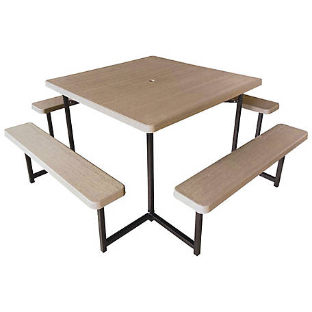 Square Picnic Table With 4 Benches, What Size Bench For 78 Inch Tablet