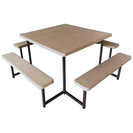 Plastic Development Group Square Picnic Table with 4 Benches, 48 in.