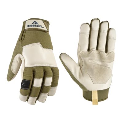 Ridgecut Water-Resistant Leather Hybrid Work and Gardening Gloves, 1 Pair