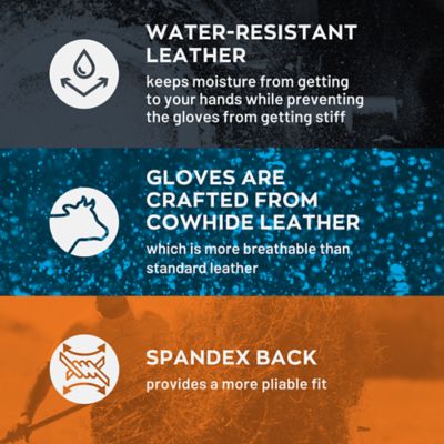 Image showing  Women's Water-Resistant Leather Hybrid Work and Gardening Gloves, 1-Pair