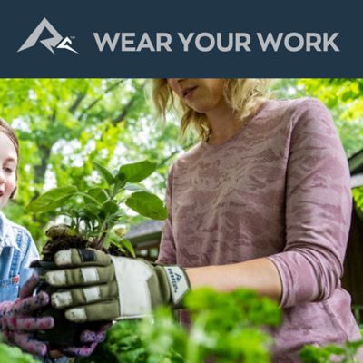 Image showing  Women's Water-Resistant Leather Hybrid Work and Gardening Gloves, 1-Pair