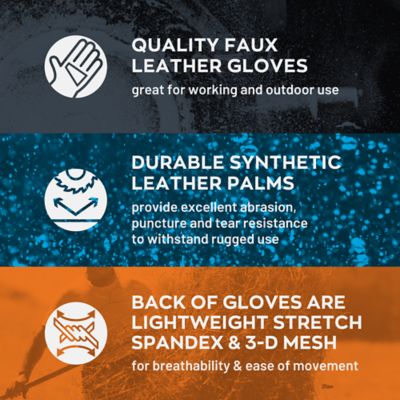 Image showing  Women's Breathable Faux Leather Work Gloves, 1-Pair