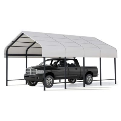 Sunjoy Steel Carports 12x20 Metal Gazebo, Outdoor Living Pavilion with Ceiling Hook