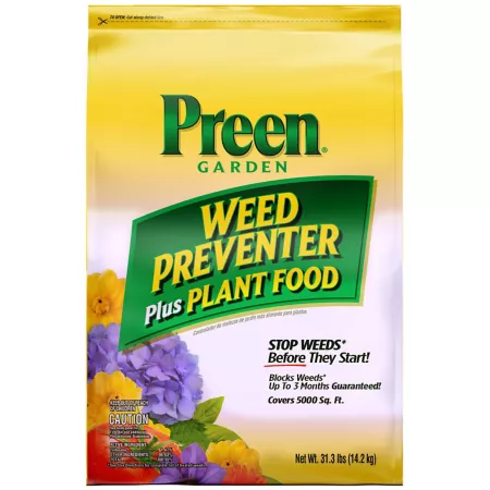 Preen 31.3 lb 5 000 sq ft Garden Plant Weed Killer and Fertilizer Weeders