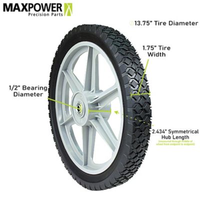 Image showing  14 in. x 1.75 in. Spoked Plastic Wheel with Diamond Tread