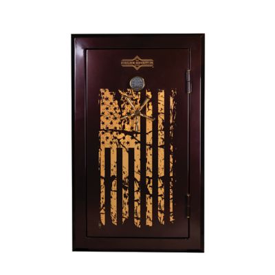 SureLock Security 30 Long Gun + 6 Handgun E-Lock Flag Series Gun Safe, 75 Min. Fire Rating, Brown