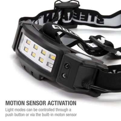Image showing  250 Lumen Slim Profile LED Motion Activated Headlamp with Rear Red Blinker, Includes Red Night-Vision LEDs