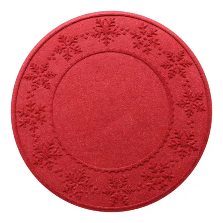 Bungalow Flooring Waterhog 35 inch Round Snowflake Tree Skirt Solid Red Christmas Tree Skirts