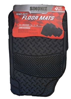 Simoniz Heavy-Duty Automotive Floor Mats, Black, 4 pc.