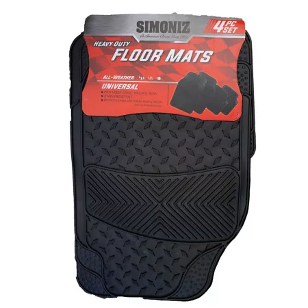 Simoniz Heavy-Duty Automotive Floor Mats Black 4-Piece Garage Floor Mats