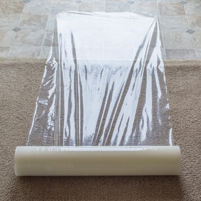 Image showing  24 in. x 200 ft. Self-Adhesive Protective Carpet Film, CPF24200
