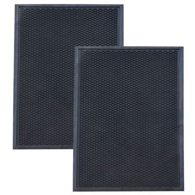 AmeriHome Commercial Slotted Scraper Rubber Mats, 3 ft. x 5 ft., 2-Pack