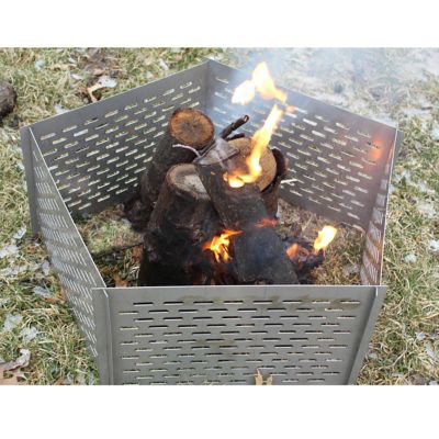 Image showing  27 in. Portable 5-Panel Interlocking Stainless Steel Fire Pit