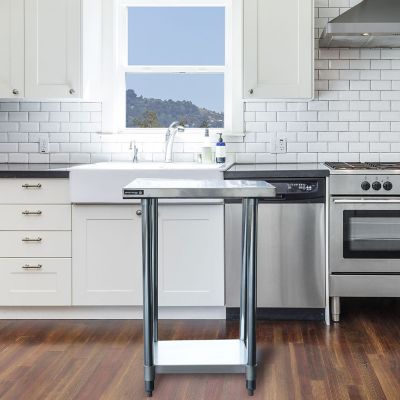 Image showing  Stainless Steel Workstation with 24 in. Workbench Table and 24 in. Utility Shelf