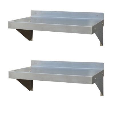 Image showing  Stainless Steel Workstation with 48 in. Workbench Table and Two 24 in. Utility Shelves