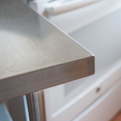 Image showing 5 th Sportsman Series 24 in. x 35 in. Stainless Steel Workstation with 48 in. Workbench Table, Casters and Two 24 in. Utility Shelves