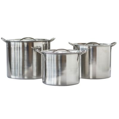 AmeriHome Stainless Steel Stockpot Set, 6 pc.