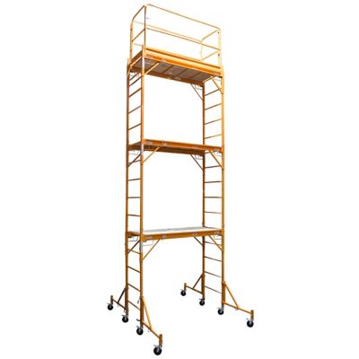 Pro-Series 22 ft. 1,000 lb. Capacity Steel 3-Story Rolling Scaffold Tower