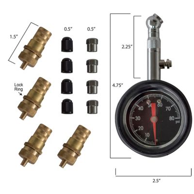 Image showing  13 pc. Tire Deflators Set with 2 in. Tire Pressure Gauge, TPGDSET
