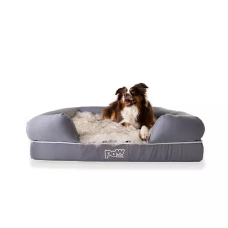 Paw Brands PupLounge Pet Bed with Memory Foam Bolster Bolster Dog Beds