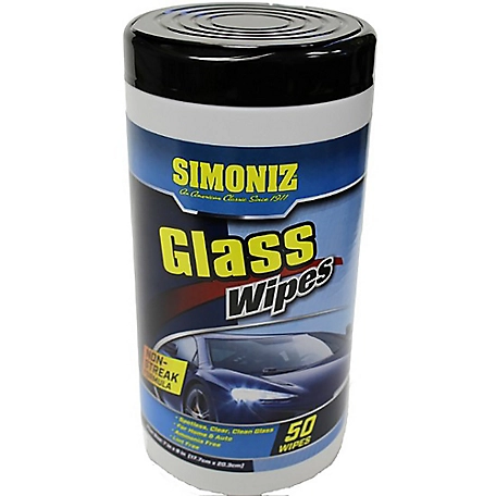 Simoniz 7 in. x 8 in. Sure Shine Glass Wipes, 50-Pack