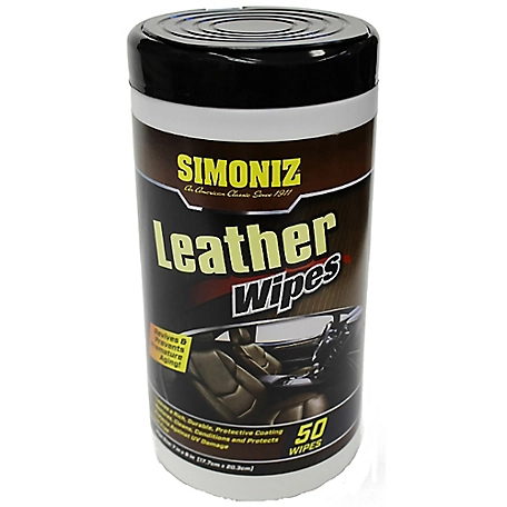 Simoniz 7 in. x 8 in. Sure Shine Leather Wipes, 50-Pack