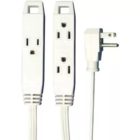 Axis 8 ft 3-Outlet Grounded Indoor Wall Extension Cord White Extension Cords