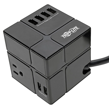 Tripp Lite 3 Outlet 6 USB Ports Protect It! Power Cube Surge Protector