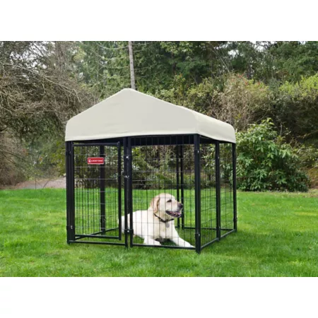 Lucky Dog STAY Series Studio Jr 52 in x 4 ft x 4 ft Dog Kennel with Khaki Cover Dog Kennels