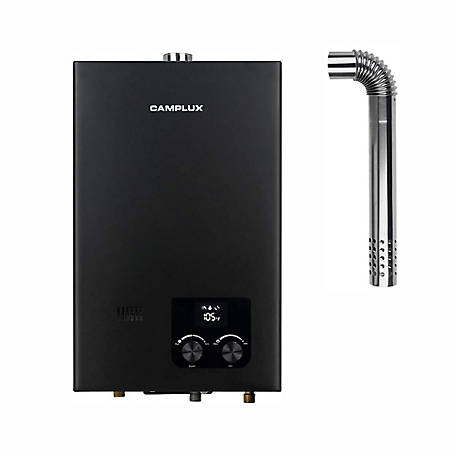 Camplux 2.64 GPM Indoor Residential Propane Tankless Water Heater, Black