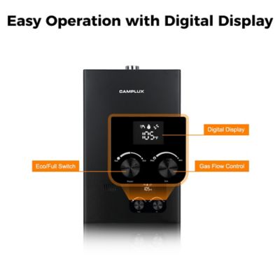 Image showing  2.64 GPM 68,000 BTU Indoor Residential Propane Tankless Water Heater, Black