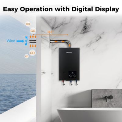 Image showing 5 th Camplux 2.64 GPM 68,000 BTU Indoor Residential Propane Tankless Water Heater, Black