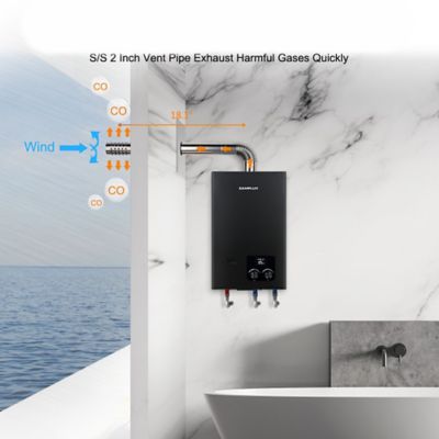 Image showing 9 th Camplux 2.64 GPM 68,000 BTU Indoor Residential Propane Tankless Water Heater, Black