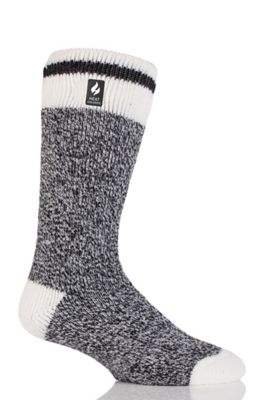 Heat Holders Men's Jeffrey Original Cream Block Twist Crew Socks