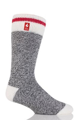 Heat Holders Men's Jeffrey Original Cream Block Twist Crew Socks