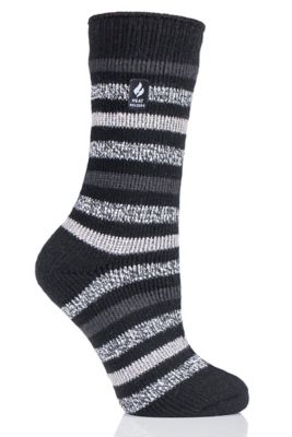 Heat Holders Rosebud Original Stripe Crew Socks, HHW05198 Incredibly warm, great for raynauds