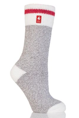 Heat Holders Women's Snowdrop Original Cream Block Twist Crew Socks, LH1016GRR