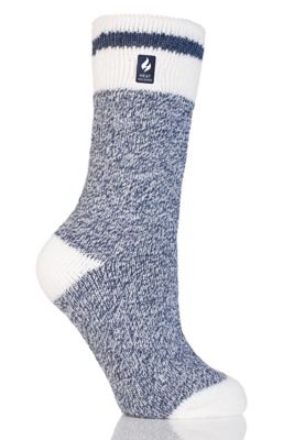 Heat Holders Women's Snowdrop Original Cream Block Twist Crew Socks, LH1016GRR