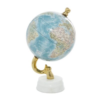 Image showing 1 th Harper & Willow Marble Coastal Globe, 11 in. x 6 in. x 6 in., Blue