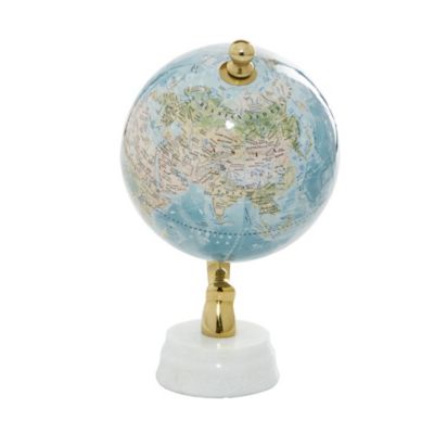 Image showing 2 th Harper & Willow Marble Coastal Globe, 11 in. x 6 in. x 6 in., Blue
